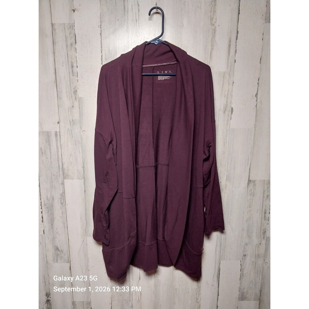 Livi Open Front Cardigan 26/28 Dark Purple